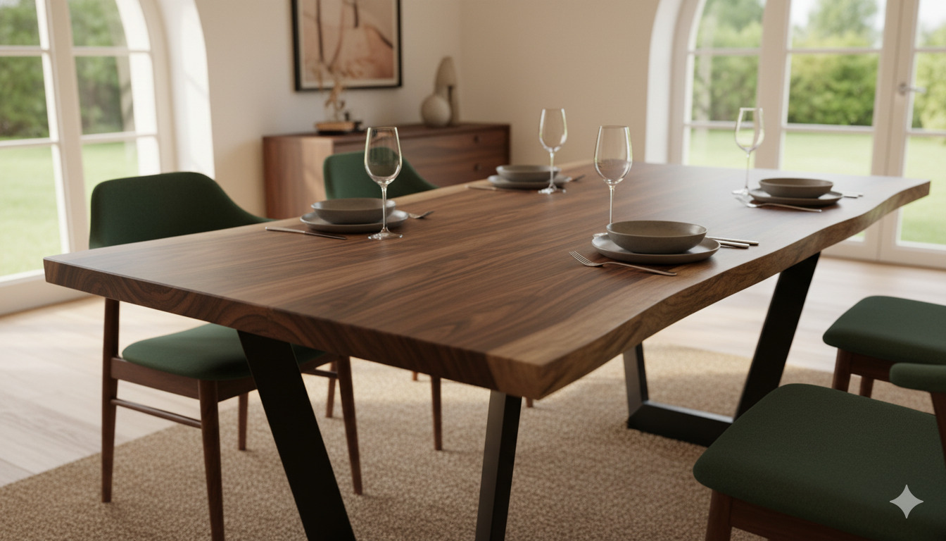 Custom dining table in Australian walnut